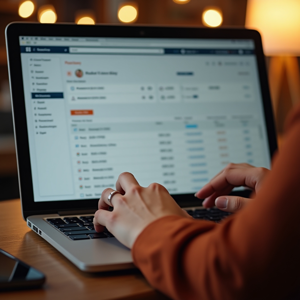 Detaliu interfață software selectare articole din baza de date